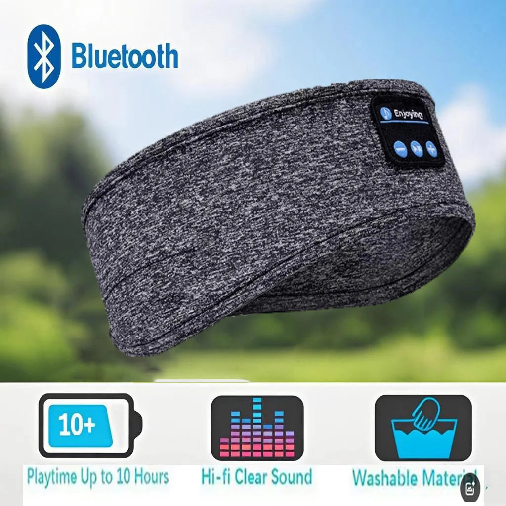 Dark Grey Color Bluetooth Sleep Headphones Headband With Music Eye Mask